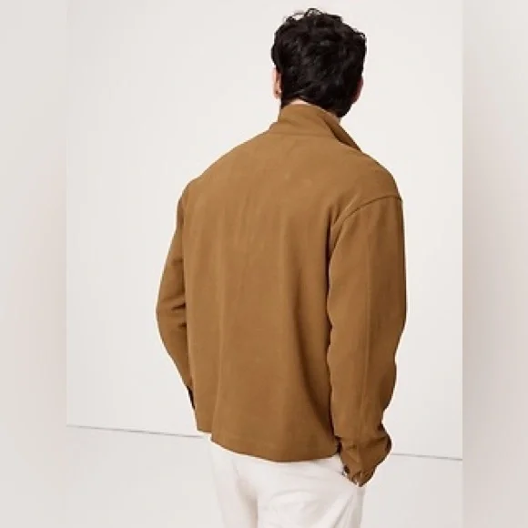 Banana Republic Full Zip Ponte Knit Chore Jacket Size L Hazel Gaze - Picture 3 of 11